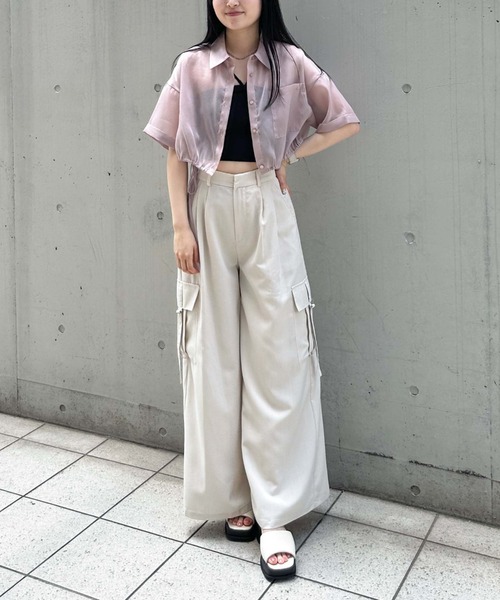 archives(アルシーヴ)の「クロップドドロスシアーシャツ(シャツ/ブラウス・レディース・ピンク/グレー/ブラック/アイボリー・MEDIUM)」の16枚目の写真