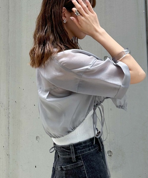 archives(アルシーヴ)の「クロップドドロスシアーシャツ(シャツ/ブラウス・レディース・ピンク/グレー/ブラック/アイボリー・MEDIUM)」の22枚目の写真