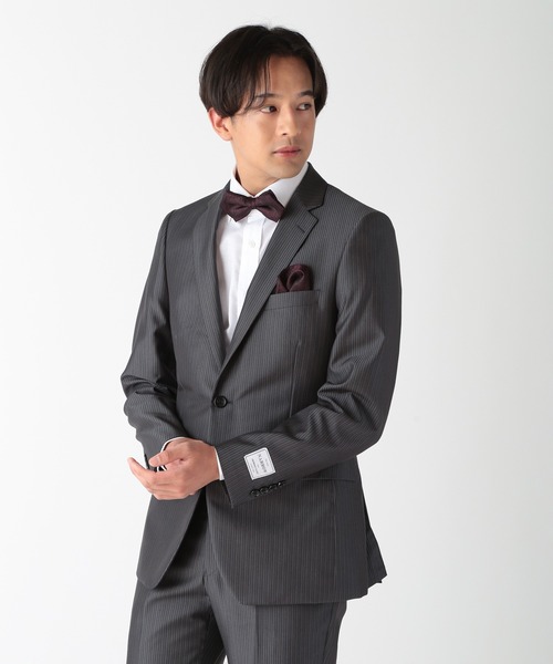 CROWDED CLOSET(クラウデッドクローゼット)の「シャドーペイズリー ポインテッドボウタイ(同素材ネクタイ・チーフあり)(蝶ネクタイ・メンズ・シルバー/ボルドー/ネイビー・FREE)」の9枚目の写真