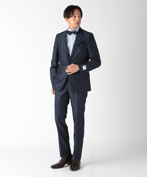 CROWDED CLOSET(クラウデッドクローゼット)の「シャドーペイズリー ポインテッドボウタイ(同素材ネクタイ・チーフあり)(蝶ネクタイ・メンズ・シルバー/ボルドー/ネイビー・FREE)」の12枚目の写真