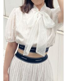 MERCURYDUO | ロゴラインゴムリボンブラウス(シャツ/ブラウス)