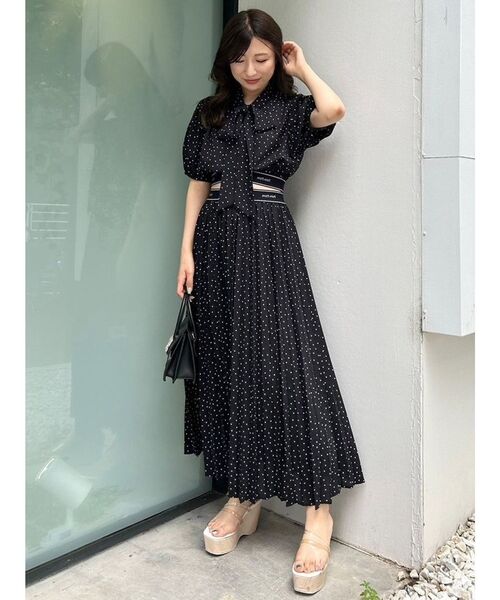 MERCURYDUO（マーキュリーデュオ）の「ロゴラインゴムリボンブラウス（シャツ/ブラウス・レディース・オフホワイト/アイボリー/ブラック・FREE）」の4枚目の写真