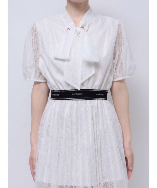 MERCURYDUO（マーキュリーデュオ）の「ロゴラインゴムリボンブラウス（シャツ/ブラウス・レディース・オフホワイト/アイボリー/ブラック・FREE）」の9枚目の写真