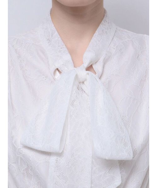 MERCURYDUO（マーキュリーデュオ）の「ロゴラインゴムリボンブラウス（シャツ/ブラウス・レディース・オフホワイト/アイボリー/ブラック・FREE）」の12枚目の写真