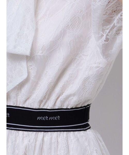 MERCURYDUO（マーキュリーデュオ）の「ロゴラインゴムリボンブラウス（シャツ/ブラウス・レディース・オフホワイト/アイボリー/ブラック・FREE）」の14枚目の写真