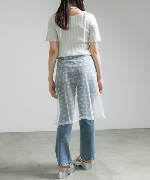 OLIVE des OLIVE（オリーブデオリーブ）の「肩リボンレイヤードリブニット　1041050320（ニット/セーター・レディース・オフホワイト/ライトグレー/ピンク/ブラック・FREE）」の10枚目の写真