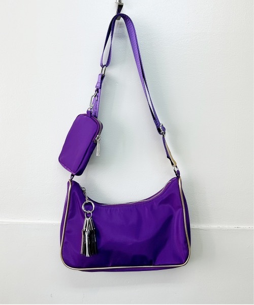 COMMON WARE（コモンウェアー）の「EM:cheek  チーク　square shoulder  スクエアショルダー（ショルダーバッグ・レディース・パープル/ブラック/アイボリー・FREE）」の7枚目の写真