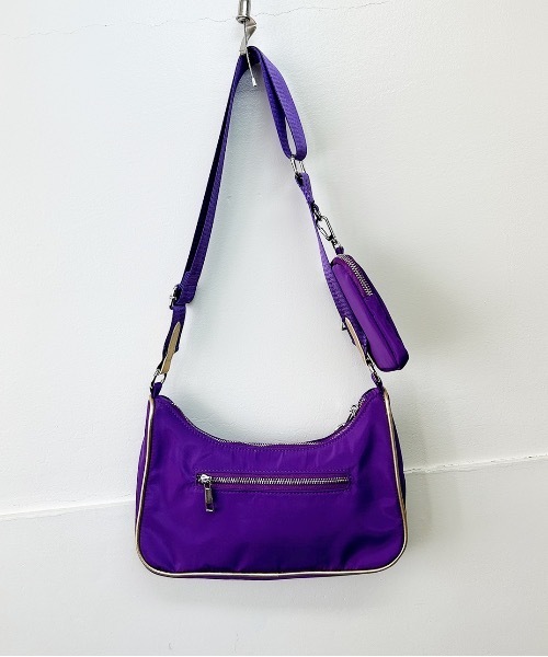 COMMON WARE（コモンウェアー）の「EM:cheek  チーク　square shoulder  スクエアショルダー（ショルダーバッグ・レディース・パープル/ブラック/アイボリー・FREE）」の6枚目の写真