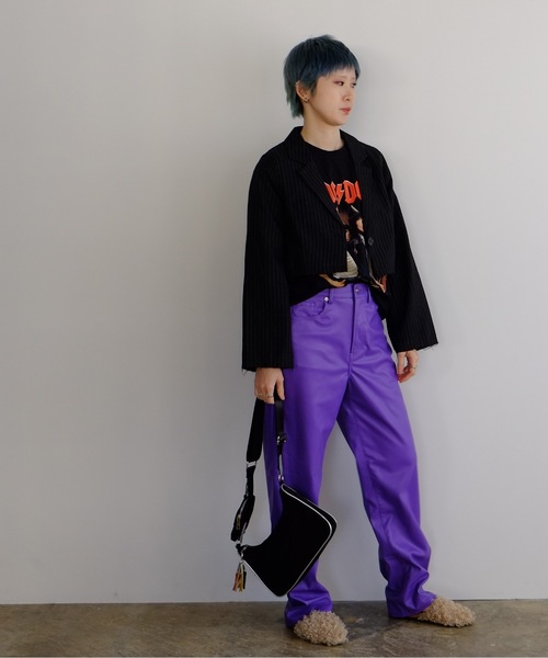 COMMON WARE（コモンウェアー）の「EM:cheek  チーク　square shoulder  スクエアショルダー（ショルダーバッグ・レディース・パープル/ブラック/アイボリー・FREE）」の16枚目の写真