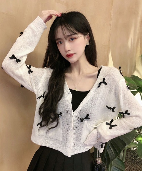 Mayree（メイリー）の「【Mayree】リボン モチーフ カーディガン（カーディガン/ボレロ・レディース・ホワイト・FREE）」の3枚目の写真