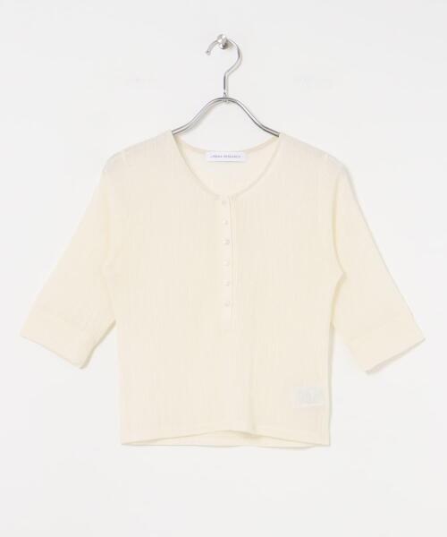 URBAN RESEARCH（アーバンリサーチ）の「ヘンリーネックシアーカットソー（Tシャツ/カットソー・レディース・ミント/オフホワイト/ブラック・FREE）」の10枚目の写真