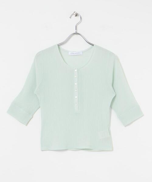URBAN RESEARCH（アーバンリサーチ）の「ヘンリーネックシアーカットソー（Tシャツ/カットソー・レディース・ミント/オフホワイト/ブラック・FREE）」の12枚目の写真