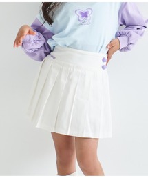 ハートボタン裾プリーツスカート