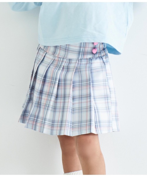 ANAP kids（アナップキッズ）の「ハートボタン裾プリーツスカート（スカート・キッズ・ホワイト/ブラック/サックスブルー/ネイビー/ベージュ・110cm/120cm/130cm）」の5枚目の写真