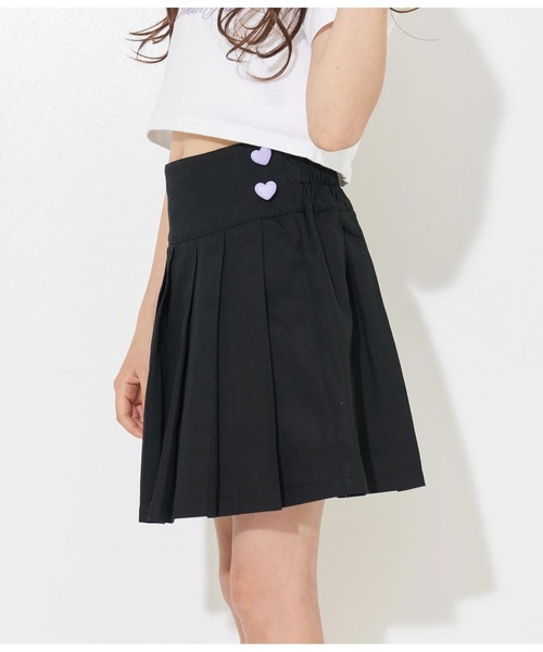 ANAP kids（アナップキッズ）の「ハートボタン裾プリーツスカート（スカート・キッズ・ホワイト/ブラック/サックスブルー/ネイビー/ベージュ・110cm/120cm/130cm）」の17枚目の写真