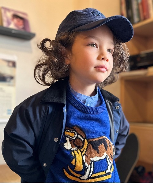 GROOVY COLORS（グルービーカラーズ）の「GRVY Cap（キャップ・キッズ・アイボリー/ネイビー/ダークグリーン・MEDIUM/LARGE）」の3枚目の写真