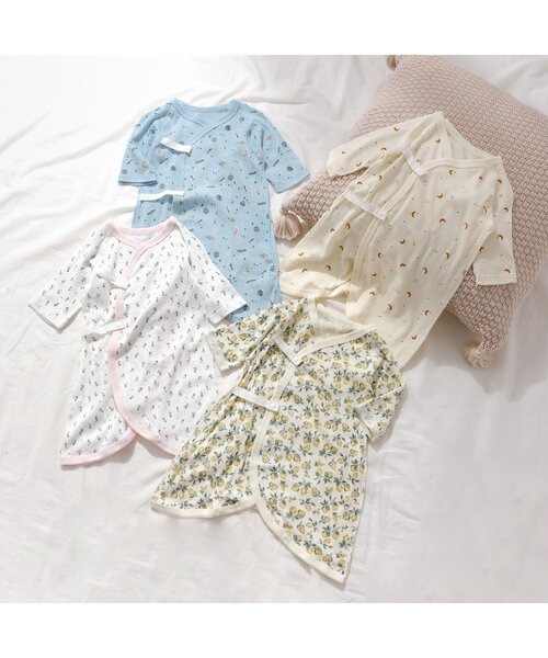 apres les cours（アプレレクール）の「リブベビーコンビ肌着（肌着・キッズ・キナリ/アイボリー/サックスブルー/オフホワイト・60/70）」の5枚目の写真