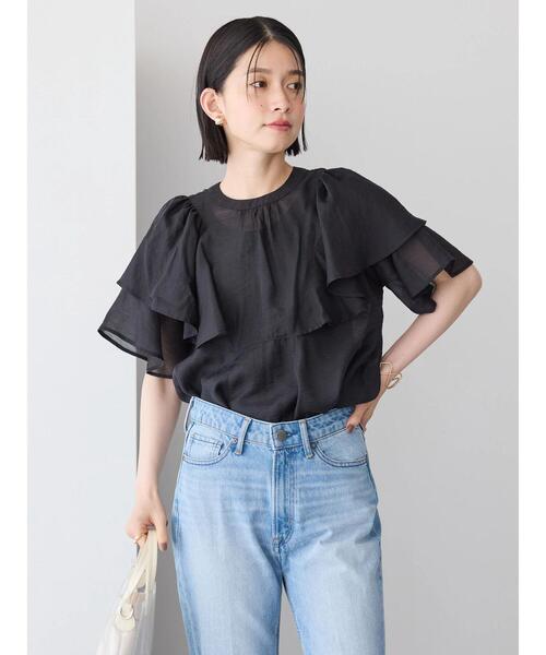 AMERICAN HOLIC(アメリカンホリック)の「接触冷感シアーフリルブラウス(シャツ/ブラウス・レディース・ブラック/ドット・M/L)」の12枚目の写真