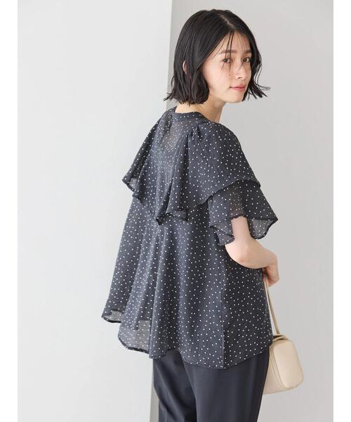 AMERICAN HOLIC(アメリカンホリック)の「接触冷感シアーフリルブラウス(シャツ/ブラウス・レディース・ブラック/ドット・M/L)」の9枚目の写真