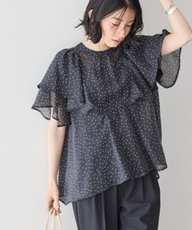 接触冷感シアーフリルブラウス