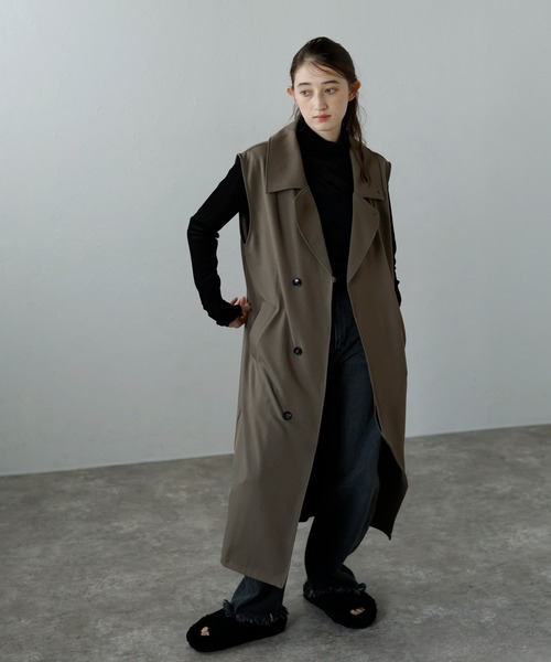 ベスト ジレ 「MINERTE」cut out tailored gilet / 裾カットアウトテーラードジレ レディース MINERTE】cut out tailored gilet / 裾カットアウトテーラード
