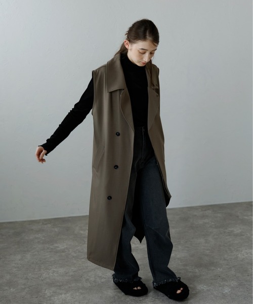 MINERTE】cut out tailored gilet / 裾カットアウトテーラード