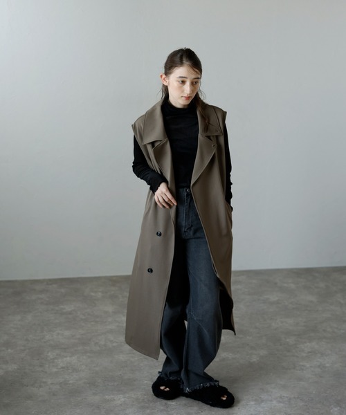 MINERTE】cut out tailored gilet / 裾カットアウトテーラード