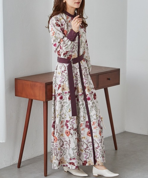 ワンピース hanan セール】配色ボタニカルシャツワンピース（ワンピース）｜RANAN