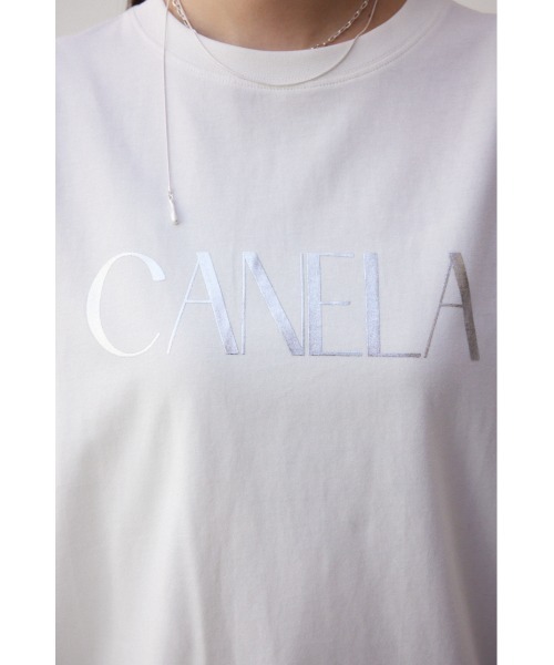 AZUL by moussy（アズールバイマウジー）の「メタリックロゴTシャツ（Tシャツ/カットソー・レディース・オフホワイト/グレー/ブラック・FREE）」の5枚目の写真