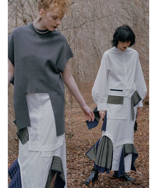 UN3D.（アンスリード）の「ASYMME ARCH KNIT VEST / アシメ