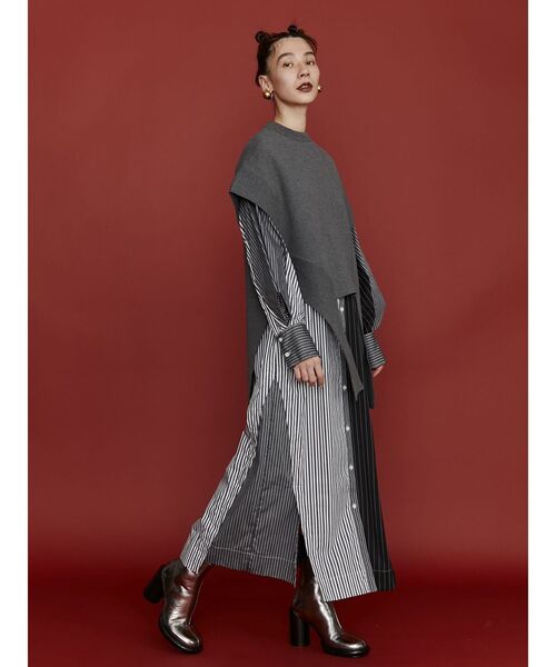 美品！アンスリード TRIVIAL BORDER ASYMME KNIT TOP UN3D.♡TRIVIAL BORDER ASYMME KNIT TOP