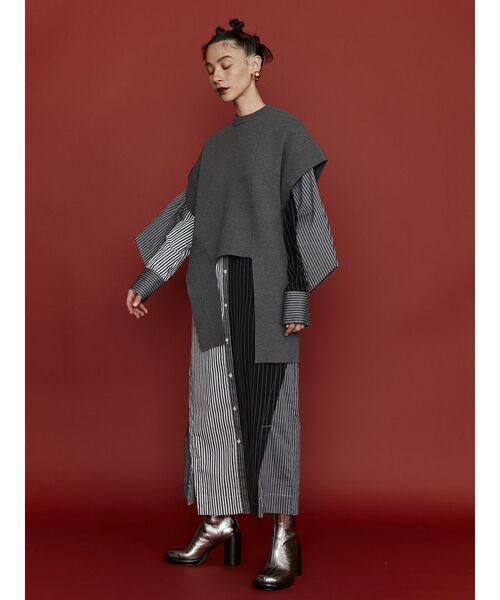 un3d. アシメベスト&カットソー UN3D.（アンスリード）の「ASYMME ARCH KNIT VEST / アシメ