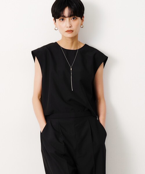 OPAQUE.CLIP（オペークドットクリップ）の「◆リネンライクオールインワン【洗濯機洗い可】（サロペット/オーバーオール・レディース・ブラック/チャコールグレー・38/40/42）」の2枚目の写真