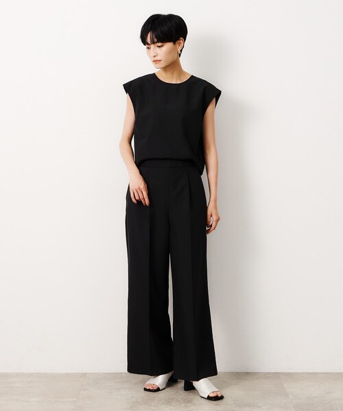 OPAQUE.CLIP（オペークドットクリップ）の「◆リネンライクオールインワン【洗濯機洗い可】（サロペット/オーバーオール・レディース・ブラック/チャコールグレー・38/40/42）」の11枚目の写真