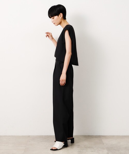 OPAQUE.CLIP（オペークドットクリップ）の「◆リネンライクオールインワン【洗濯機洗い可】（サロペット/オーバーオール・レディース・ブラック/チャコールグレー・38/40/42）」の12枚目の写真