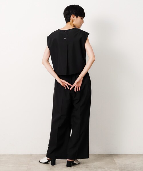 OPAQUE.CLIP（オペークドットクリップ）の「◆リネンライクオールインワン【洗濯機洗い可】（サロペット/オーバーオール・レディース・ブラック/チャコールグレー・38/40/42）」の13枚目の写真