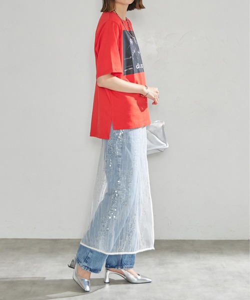yae】Flower spangle wrap skirt/フラワースパンコールラップ