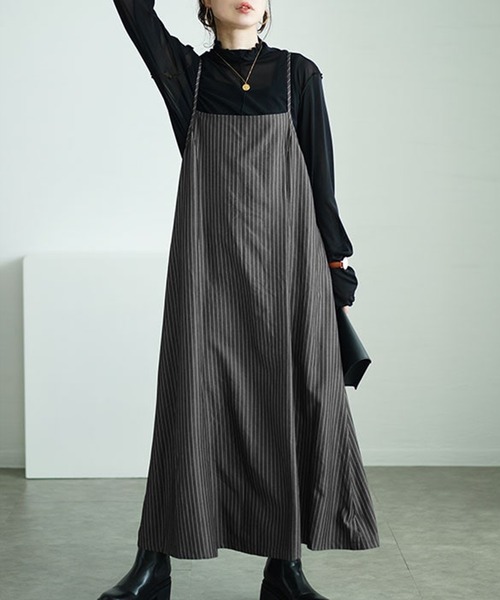 ピンストライプフレアキャミワンピース（ワンピース）｜GOLDJAPAN（ゴールドジャパン）