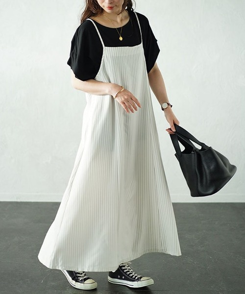 ピンストライプフレアキャミワンピース（ワンピース）｜GOLDJAPAN（ゴールドジャパン）