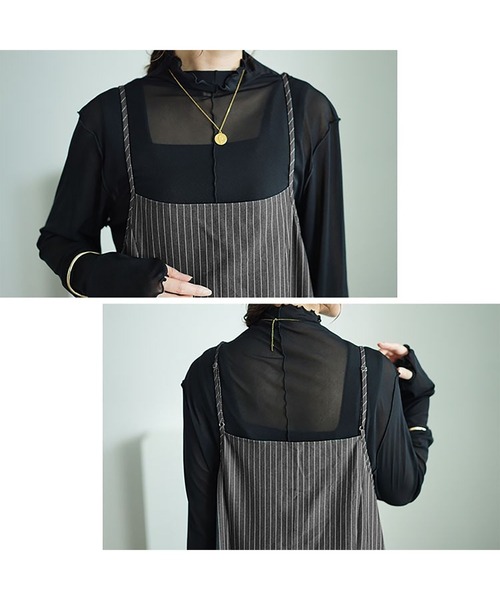 ピンストライプフレアキャミワンピース（ワンピース）｜GOLDJAPAN（ゴールドジャパン）