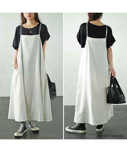 ピンストライプフレアキャミワンピース（ワンピース）｜GOLDJAPAN（ゴールドジャパン）