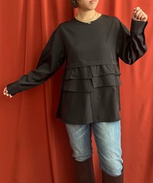 ペプラムレイヤードブラウス