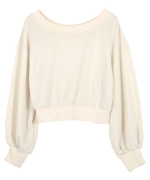 KOBE LETTUCE（コウベレタス）の「オフショルスウェットトップス（スウェット・レディース・スミクロ/アイボリー系/グレー/ブラック・M）」の16枚目の写真