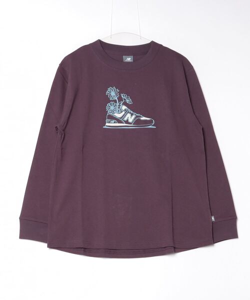 NEW BALANCE(ニューバランス)の「ニューバランス New Balance ロングスリーブTシャツ_フラワーグラフィック(Tシャツ/カットソー・レディース・パープル/オフホワイト・M/L/S)」の1枚目の写真