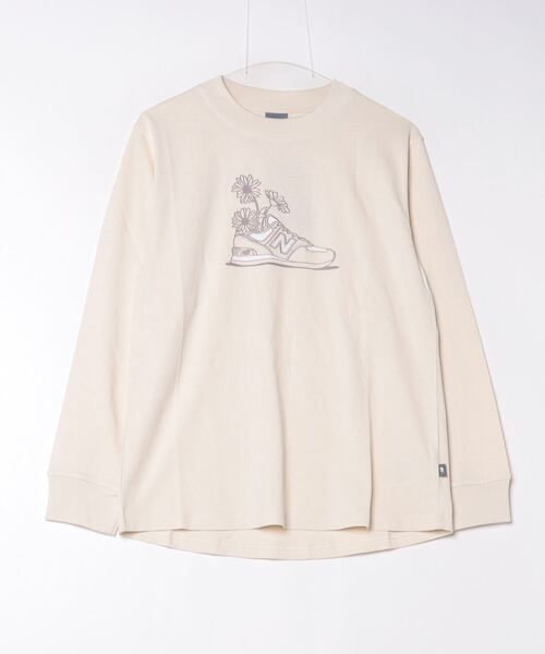 NEW BALANCE(ニューバランス)の「ニューバランス New Balance ロングスリーブTシャツ_フラワーグラフィック(Tシャツ/カットソー・レディース・パープル/オフホワイト・M/L/S)」の2枚目の写真