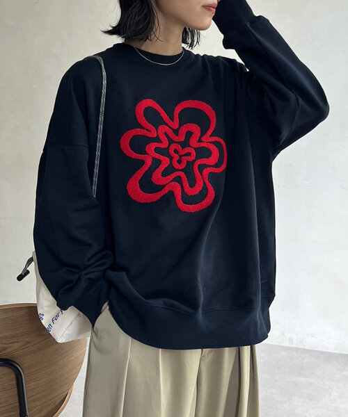 CPCM(シーピーシーエム)の「アソートサガラ刺繍スウェット(Tシャツ/カットソー・レディース・ブラック/グレー系その他/グレー系その他2/グレー/チャコールグレー/ネイビー・FREE)」の6枚目の写真