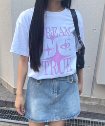ピンクスタープリント半袖Tシャツ