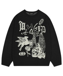 『mahagrid/マハグリッド』FANTASIA KNIT SWEATER/ファンタジアニットスウェット