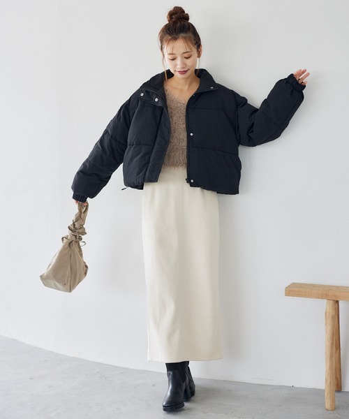 mysty woman（ミスティウーマン）の「ハイウエストナロースカート 149822（スカート・レディース・ブラック/アイボリー・FREE）」の3枚目の写真