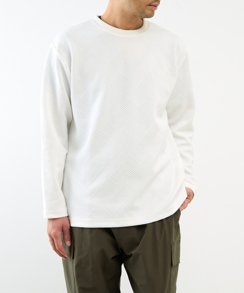 【MASTER FRAME/マスターフレーム】幾何柄ジャガードクルーネックTシャツ MASTER FRAME tシャツ 「MASTER FRAME/マスターフレーム」幾何柄